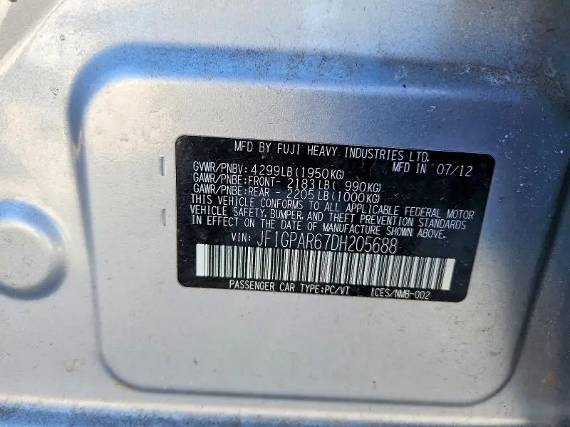 2013 SUBARU IMPREZA SPORT LIMITED  