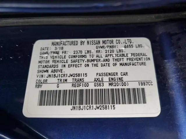 2018 NISSAN ROGUE SPORT S  