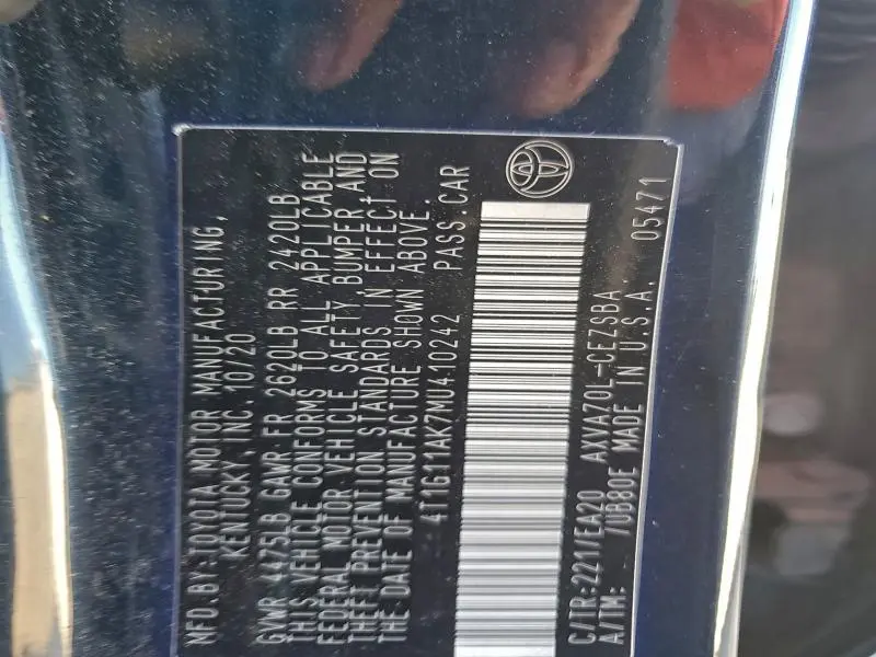 2021 TOYOTA CAMRY SE  