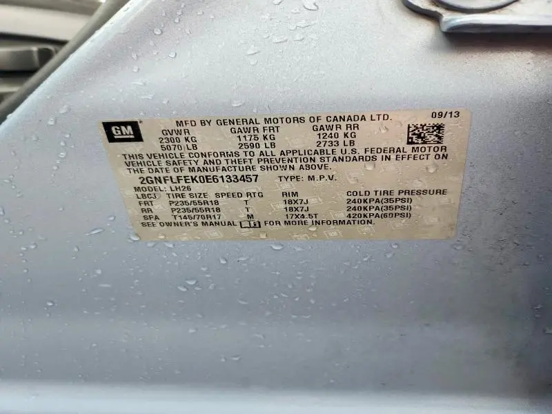 2014 CHEVROLET EQUINOX LT  