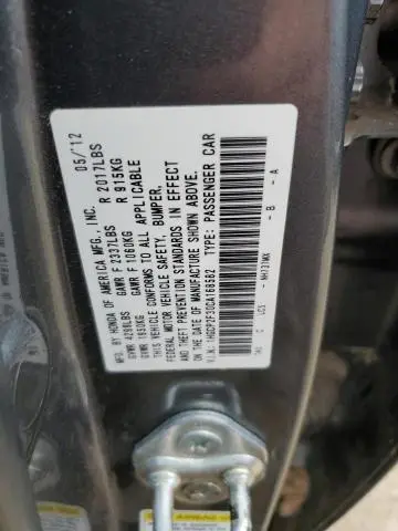 2012 HONDA ACCORD LX  