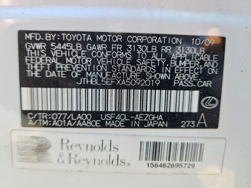 2010 LEXUS LS 460  