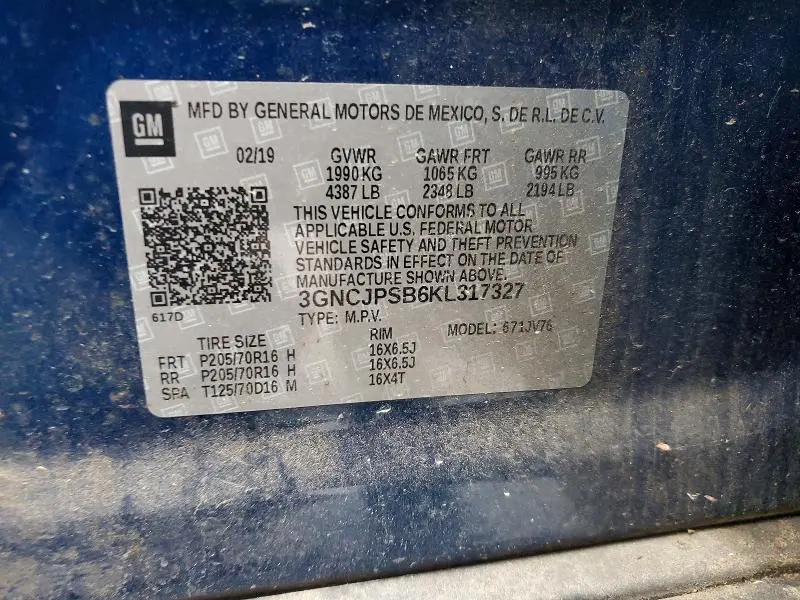 2019 CHEVROLET TRAX 1LT  