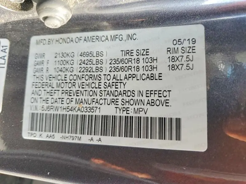 2019 HONDA CR-V EX  