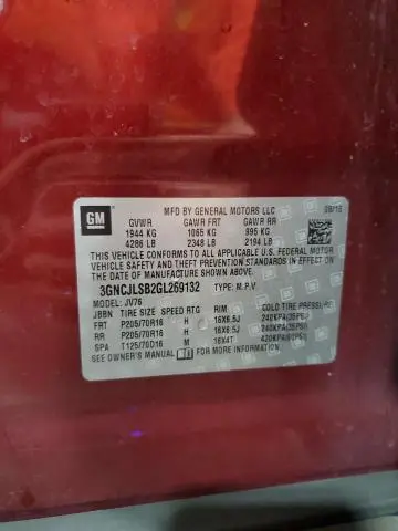 2016 CHEVROLET TRAX 1LT  