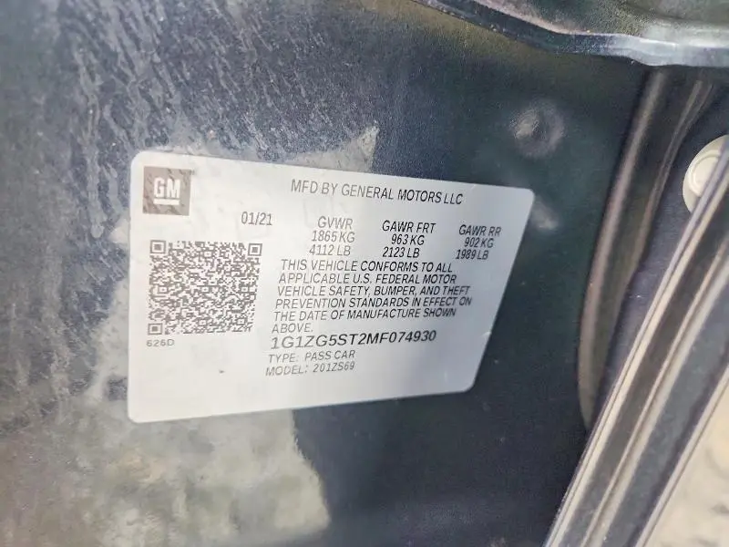 2021 CHEVROLET MALIBU RS  