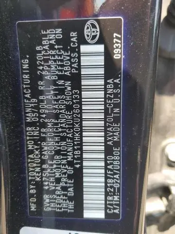 2019 TOYOTA CAMRY L  