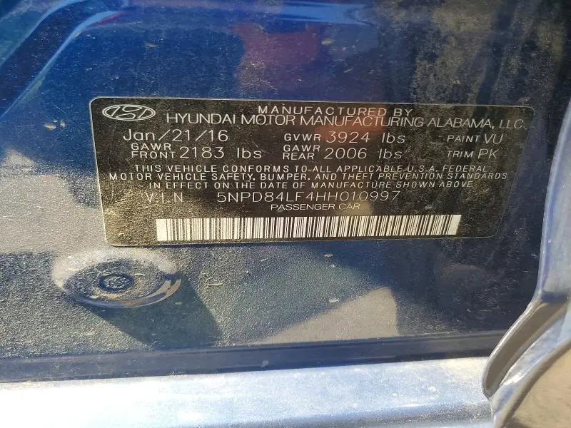 2017 HYUNDAI ELANTRA LIMITED  