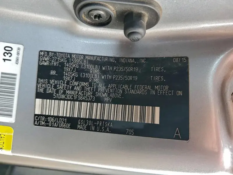 2015 TOYOTA SIENNA SPORT  