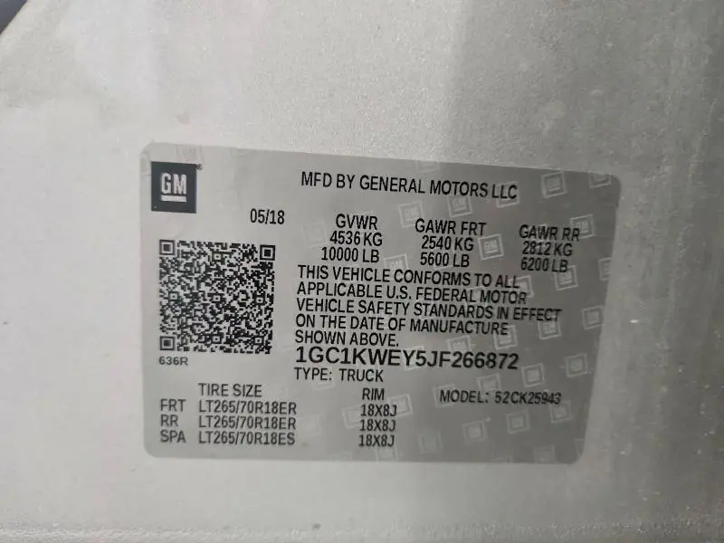 2018 CHEVROLET SILVERADO K2500 HEAVY DUTY LTZ  