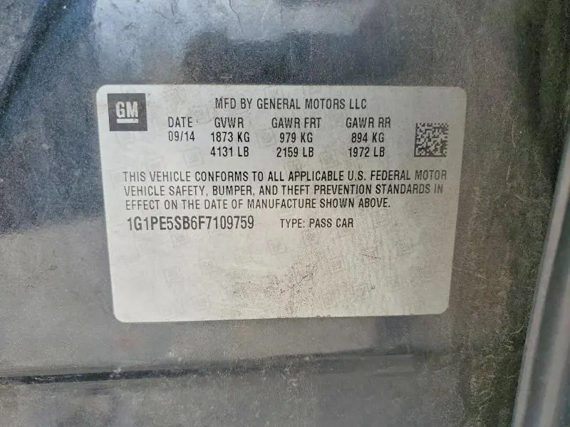 2015 CHEVROLET CRUZE LT  