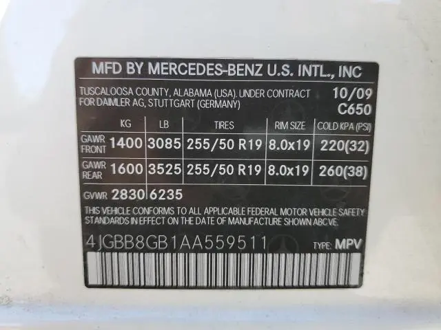 2010 MERCEDES-BENZ ML 350 4MATIC  