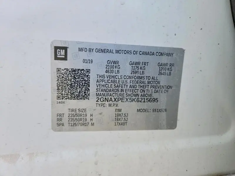 2019 CHEVROLET EQUINOX PREMIER  