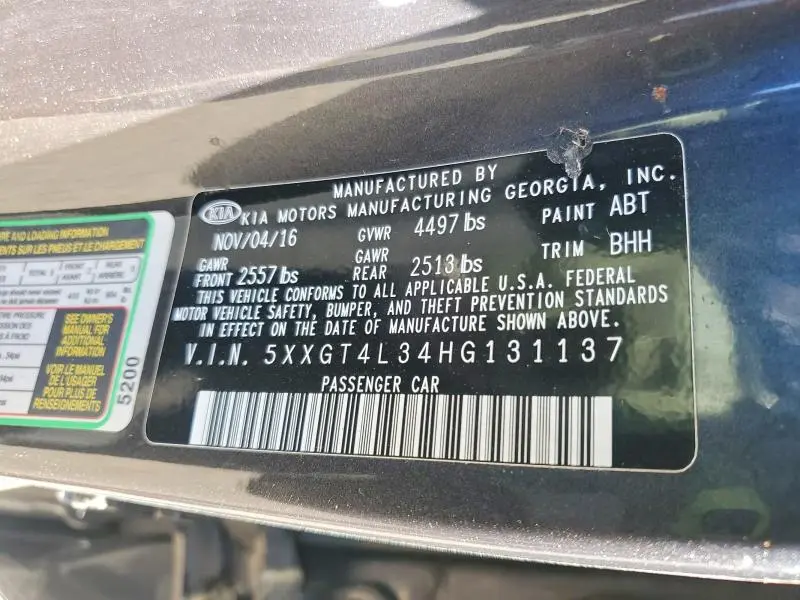 2017 KIA OPTIMA LX  