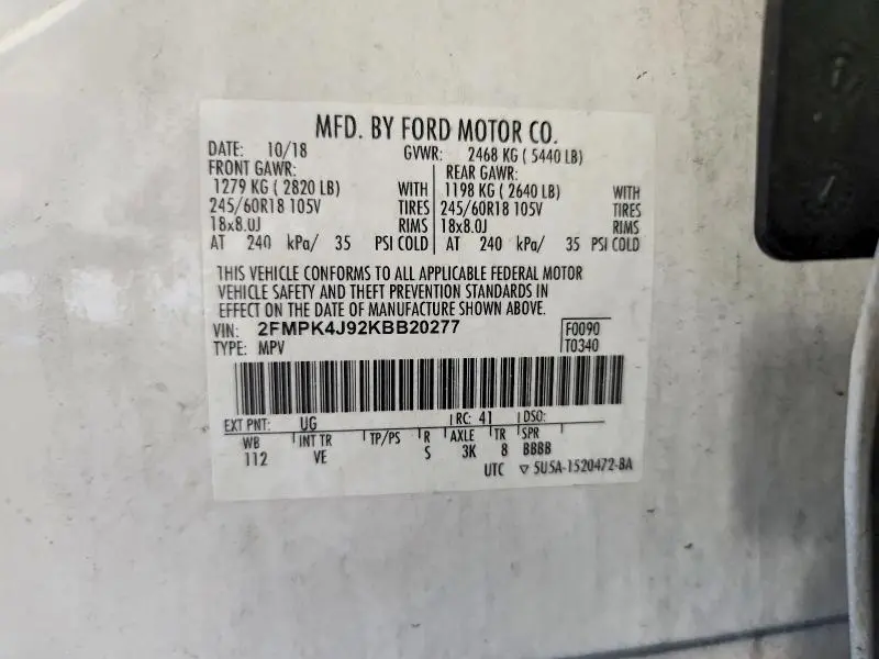 2019 FORD EDGE SEL  