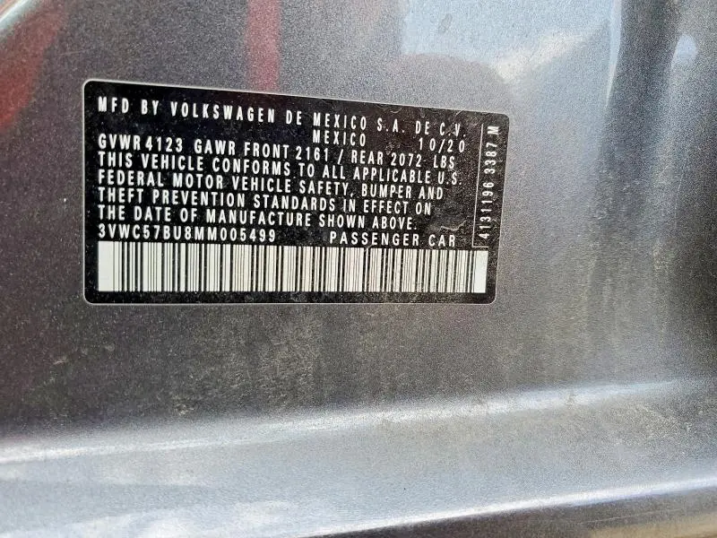 2021 VOLKSWAGEN JETTA S  