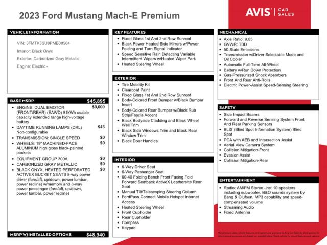 2023 FORD MUSTANG MACH-E PREMIUM