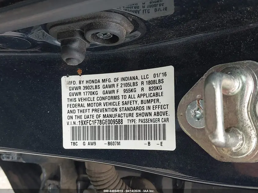 2016 HONDA CIVIC EX-L