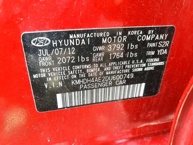 2013 HYUNDAI ELANTRA GLS  