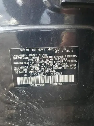 2015 SUBARU FORESTER 2.5I LIMITED  