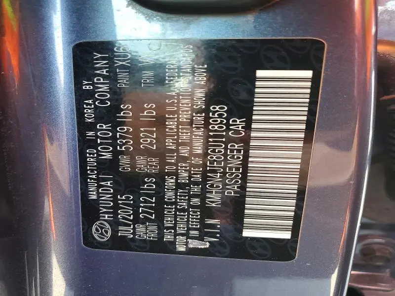 2016 HYUNDAI GENESIS 3.8L  