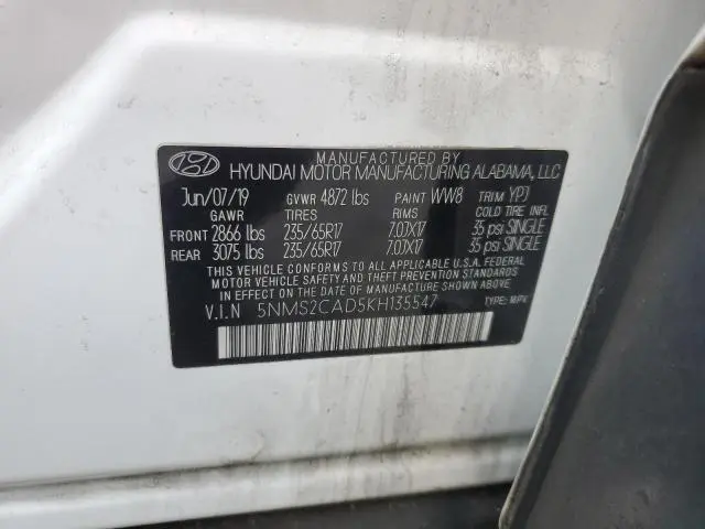 2019 HYUNDAI SANTA FE SE