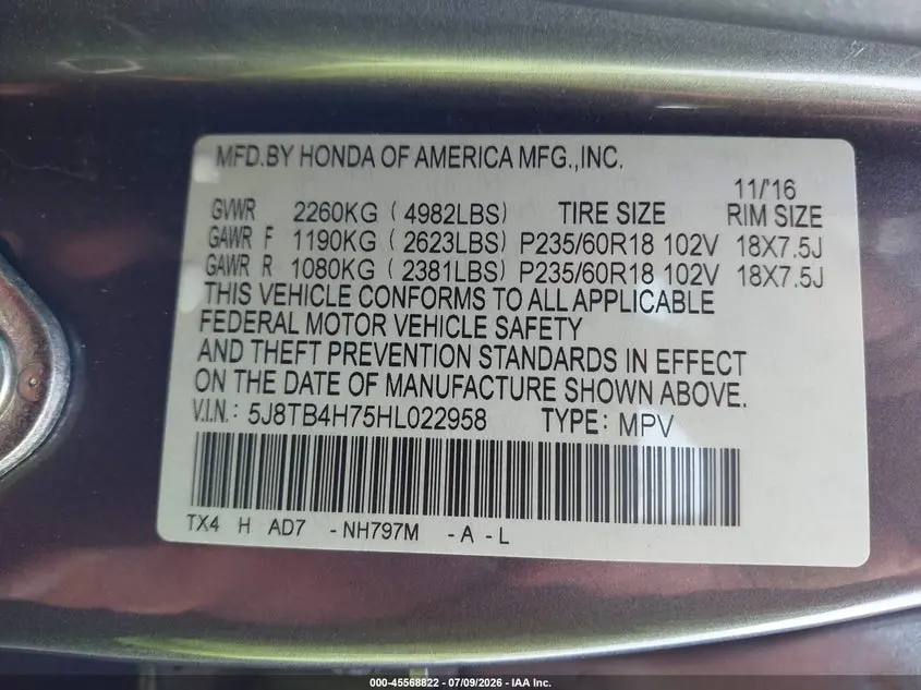 2017 ACURA RDX ADVANCE PACKAGE