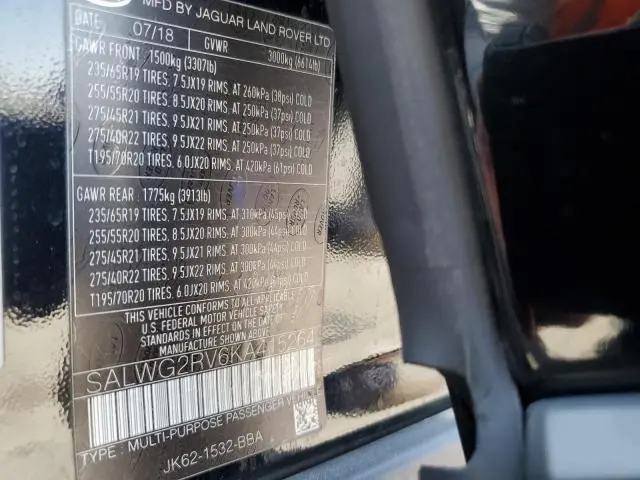 2019 LAND ROVER RANGE ROVER SPORT SE  