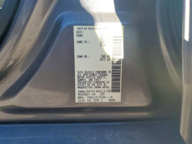 2015 NISSAN ALTIMA 2.5  