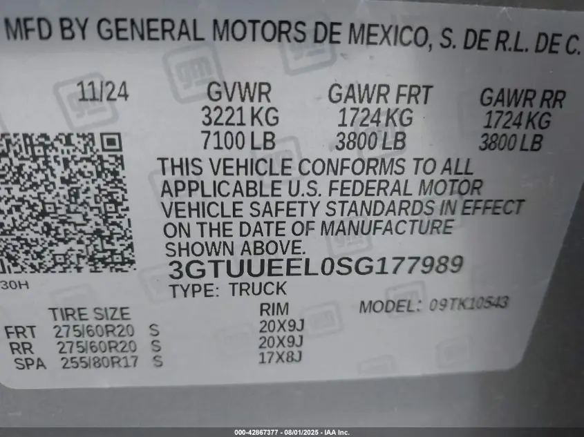 2025 GMC SIERRA 1500 4WD  SHORT BOX AT4