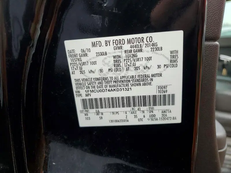 2010 FORD ESCAPE XLT  