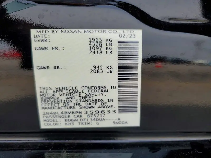 2023 NISSAN ALTIMA S  