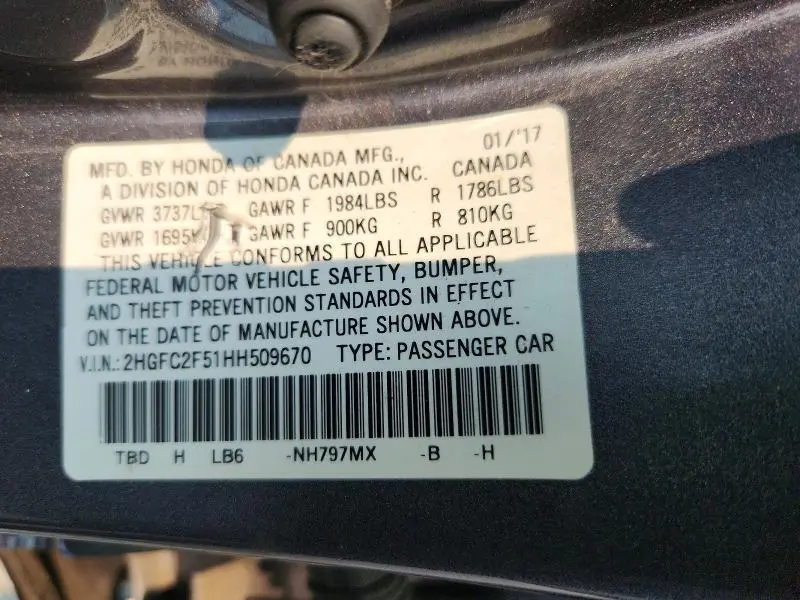 2017 HONDA CIVIC LX  