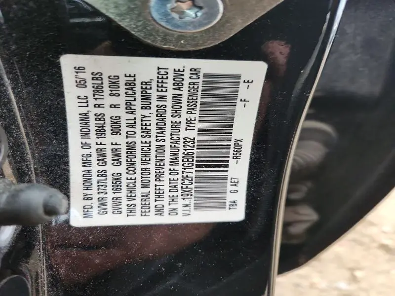 2016 HONDA CIVIC EX  
