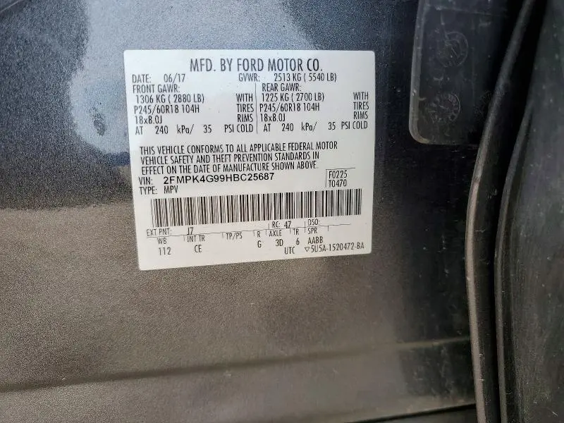 2017 FORD EDGE SE  