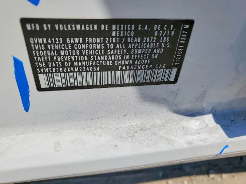 2019 VOLKSWAGEN JETTA SEL  