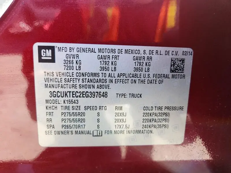 2014 CHEVROLET SILVERADO K1500 HIGH COUNTRY  