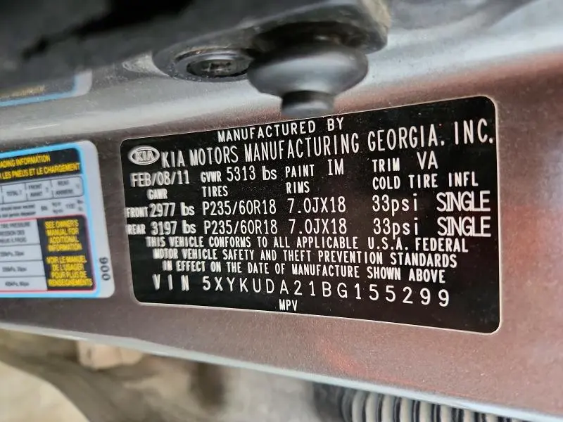 2011 KIA SORENTO EX  