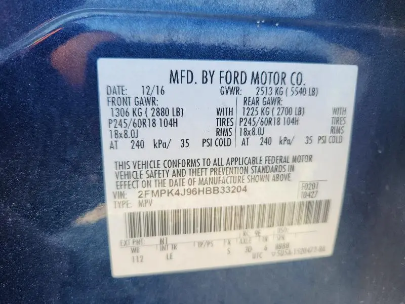 2017 FORD EDGE SEL  