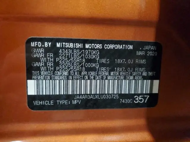 2020 MITSUBISHI OUTLANDER SPORT ES  