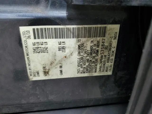 2010 NISSAN ALTIMA BASE  