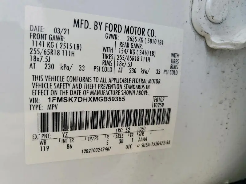 2021 FORD EXPLORER XLT  