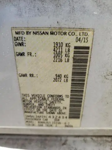 2015 NISSAN ALTIMA 2.5  