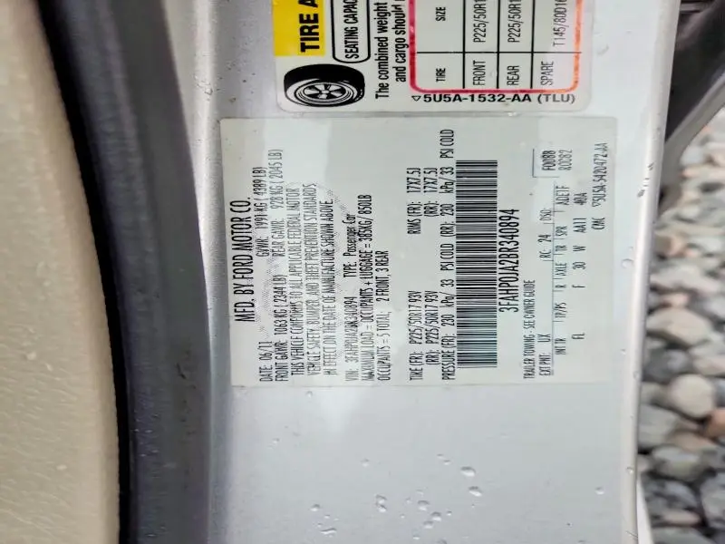 2011 FORD FUSION SEL  