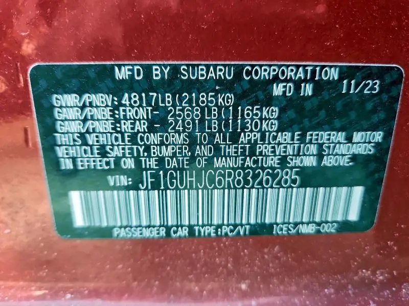 2024 SUBARU IMPREZA RS  