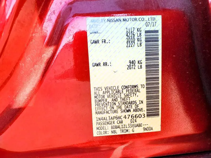 2017 NISSAN ALTIMA 2.5  