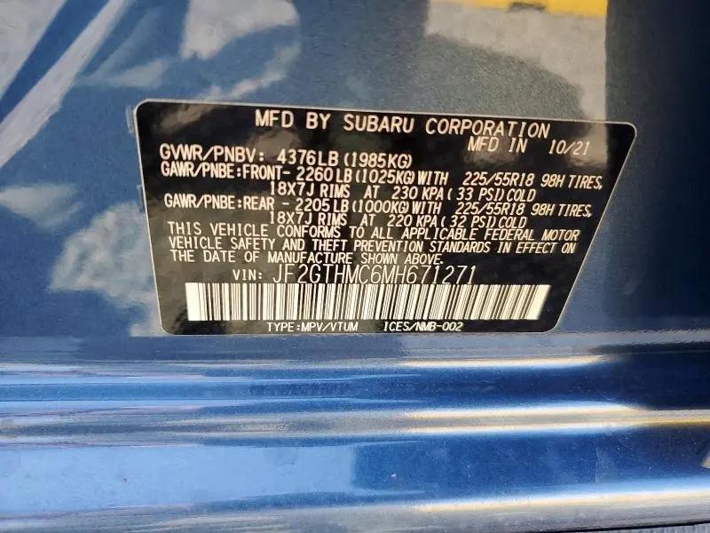 2021 SUBARU CROSSTREK LIMITED  