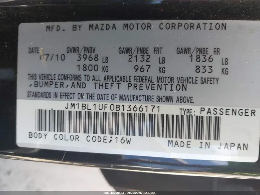 2011 MAZDA MAZDA3 I SPORT