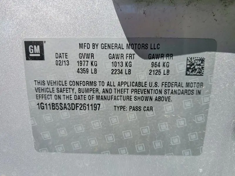 2013 CHEVROLET MALIBU LS  