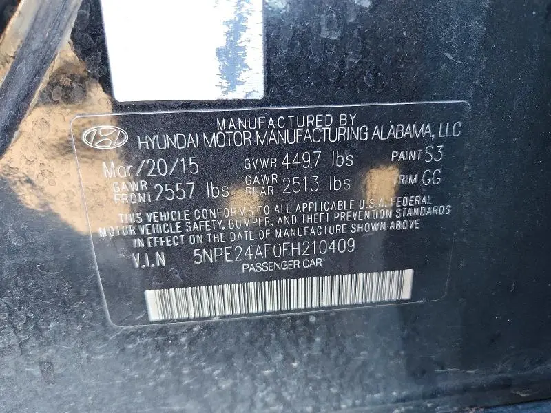 2015 HYUNDAI SONATA SE  